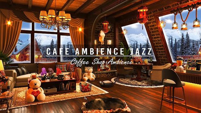 Cozy Night Jazz & Bookstore Cafe Ambience with Relaxing Jazz Piano Music to Read, Studying, Sleeping